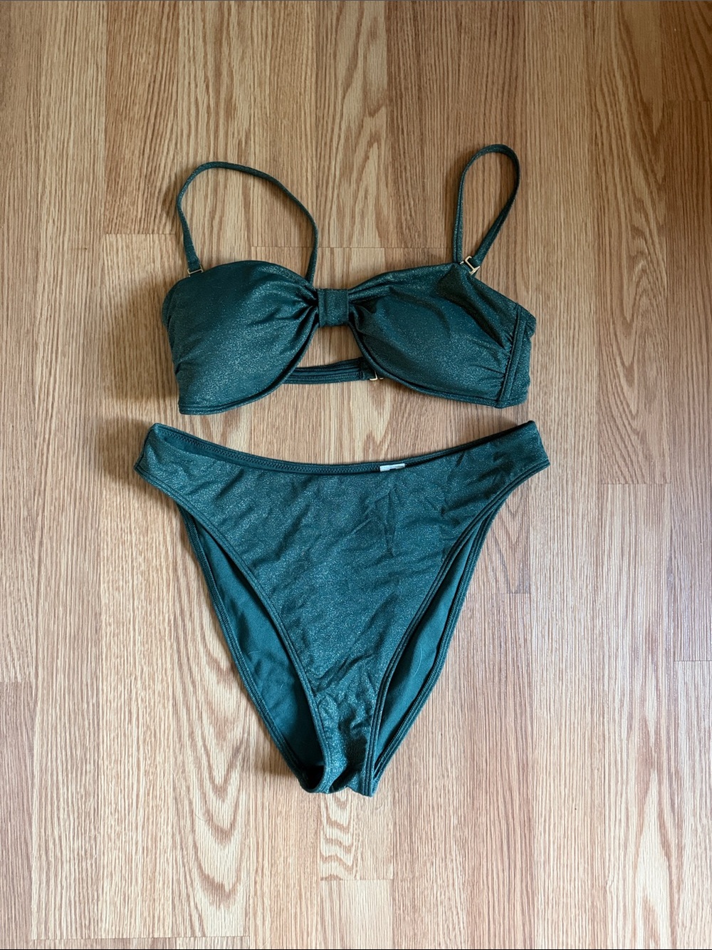 Abercrombie Shimmer Dark Green Bikini Set